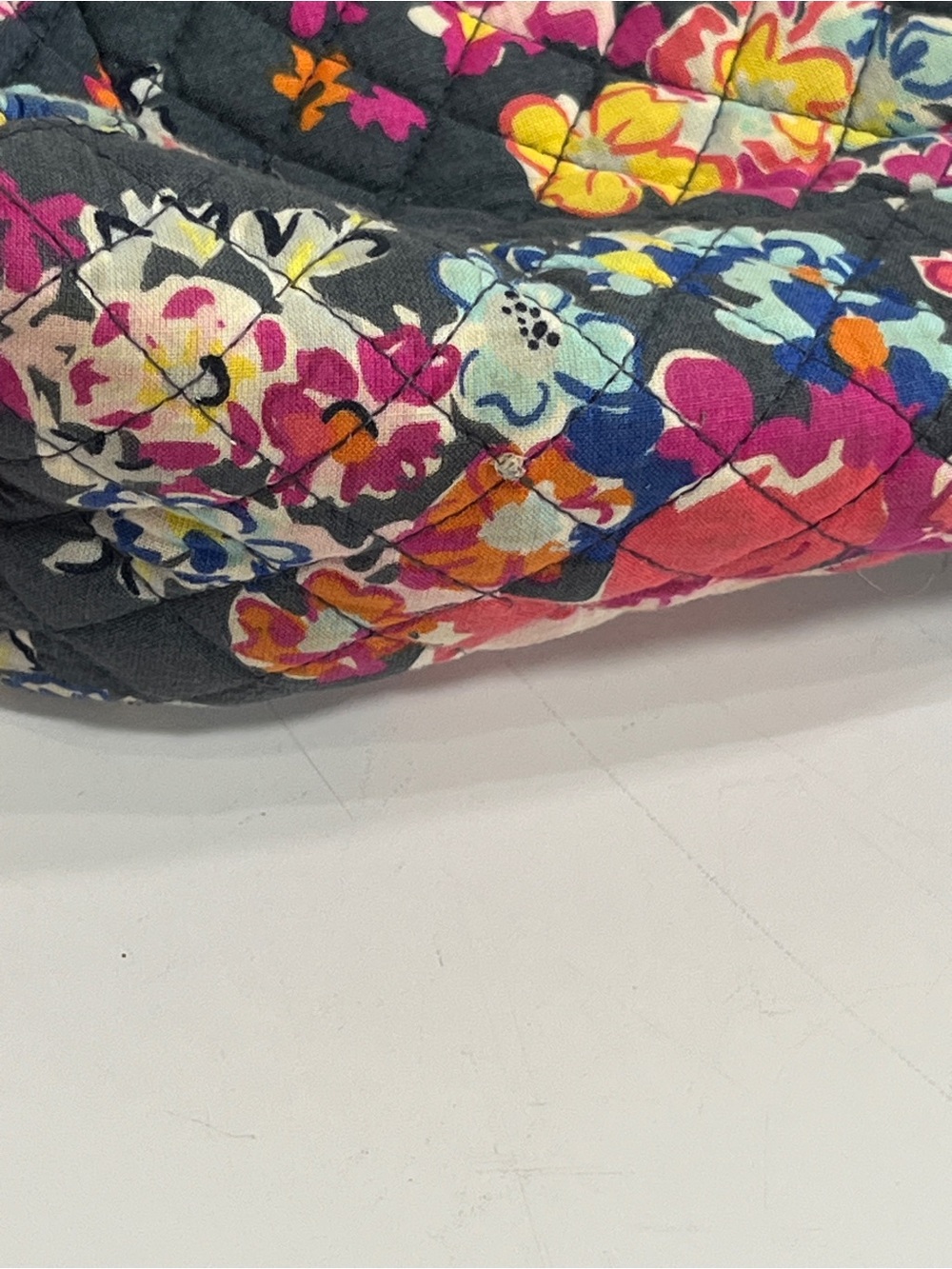 Vera Bradley Quilted Floral Shoulder Tote in Navy - Picture 12 of 16